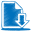 Blue document download icon3
